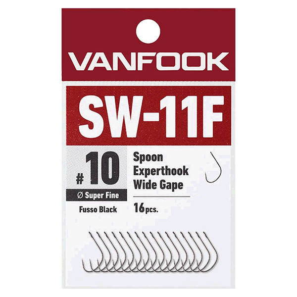 VANFOOK SW-11F SPOON EXPERTHOOK WIDE GAPE SPF #8 (16 pcs/pack ) FLUORINE BLACK