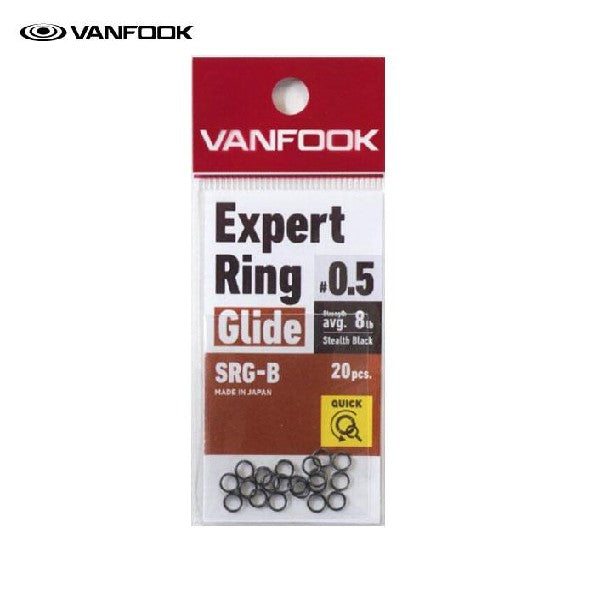 VANFOOK SRG-B EXPERT RING GLIDE #0 (20 pcs/pack) STEALTH BLACK fishing terminal tackle