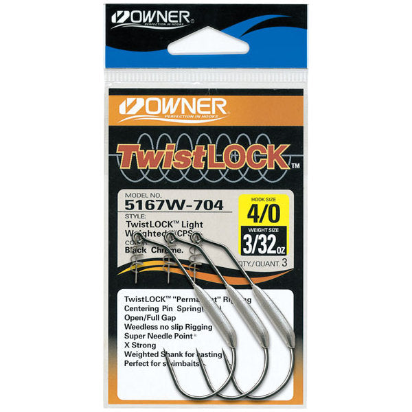 OWNER WEIGHTED TWIST ROCK LIGHT #4/0 fishing terminal tackle