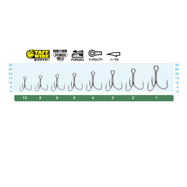 OWNER STX-45 STINGER TREBLE EXTRA #10 (4 pcs/pack) fishing terminal tackle — photo 2