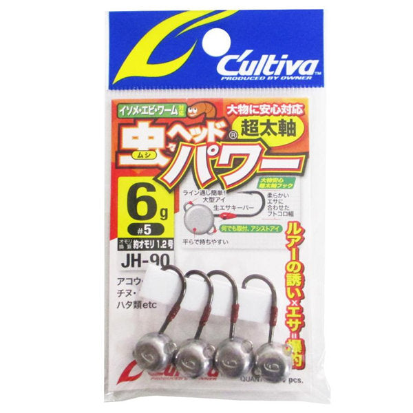 OWNER JH-90 MUSHI HEAD POWER 6g (4 pcs/pack) fishing terminal tackle