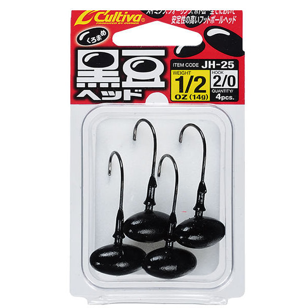 OWNER JH-25 KUROMAME HEAD 1/2oz (4 pcs/pack) fishing terminal tackle
