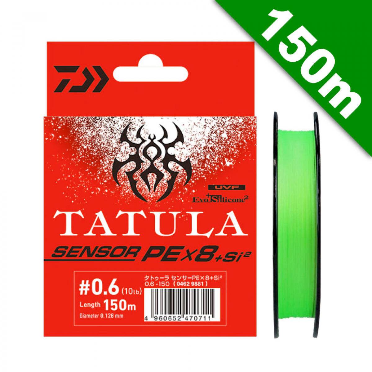 DAIWA UVF TATULA SENSOR X8 + Si2 #0.6 (10 lb) - 150m PE LIME GREEN - Britannic Trade