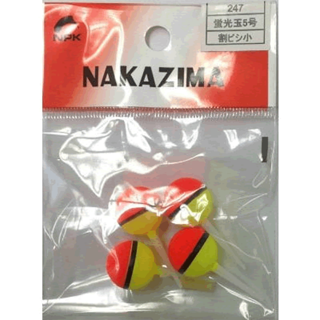NAKAZIMA FLUORESCENCE BALL FLOAT #5 / 15 x 29 mm 247 (4 pcs/pack) fishing terminal tackle