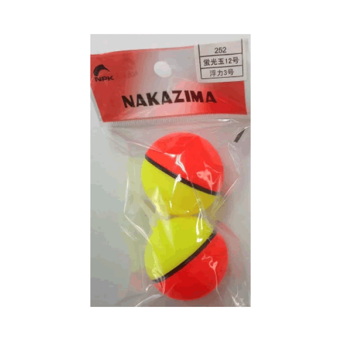 NAKAZIMA FLUORESCENCE BALL FLOAT #12 / 40 x 63 mm 252 (2 pcs/pack) fishing terminal tackle