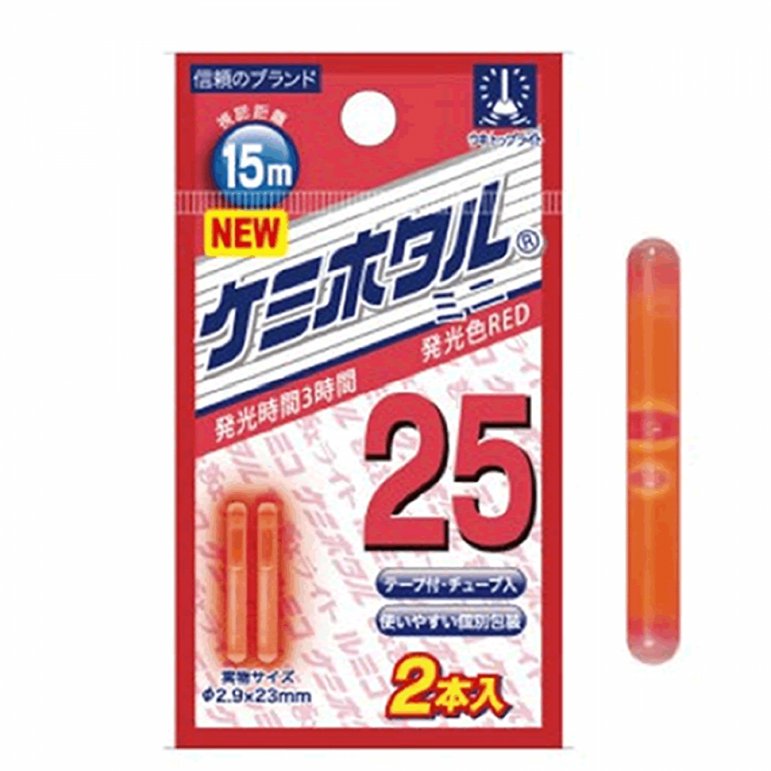 LUMICA CHEMIHOTARU 25 MINI dia.2.9 x 23mm A00210 (2 pcs / pack) RED fishing terminal tackle