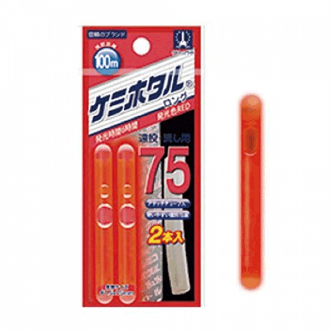 LUMICA CHEMIHOTARU 75 LONG dia.7.5 x 75mm A00510 (2 pcs / pack) RED fishing terminal tackle