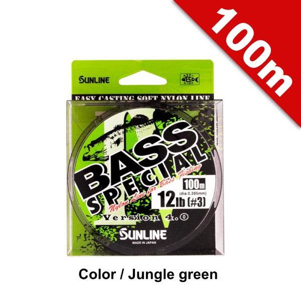 SUNLINE BASS SPECIAL Version 4.0 14 lb - 100m NYLON JUNGLE GREEN - Britannic Trade