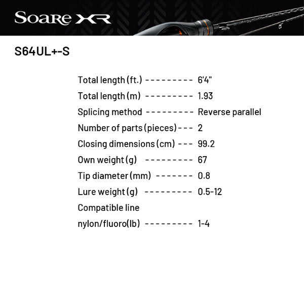 SHIMANO Soare XR S64UL+-S (2 pieces, Spinning)