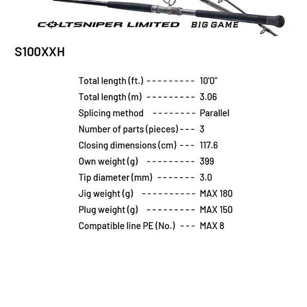 SHIMANO 24 COLTSNIPER LIMITED BIG GAME S100XXH (3 pieces, Spinning) - Britannic Trade