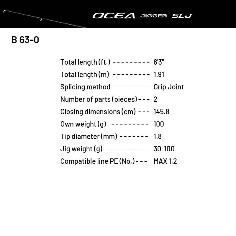 SHIMANO 24 OCEA JIGGER SLJ B 63-0 (1 pce-Grip Joint, Casting) - Britannic Trade