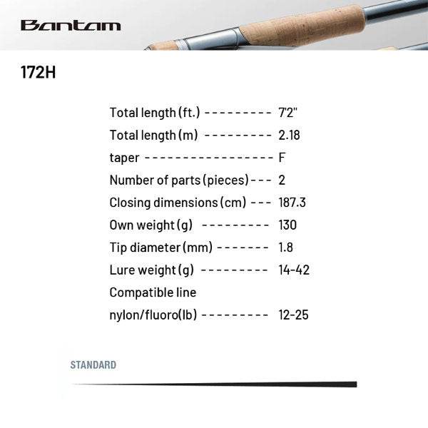 SHIMANO 22 BANTAM 172H (1 pce-Grip Joint, Casting) - Britannic Trade
