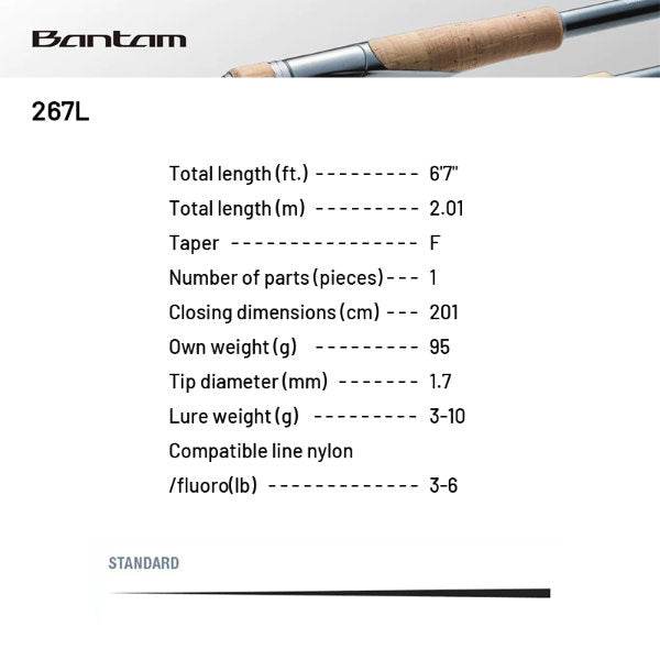 SHIMANO 22 BANTAM 267L (1 piece, Spinning) - Britannic Trade