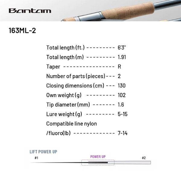 SHIMANO 22 BANTAM 163ML-2 (2 pieces, Casting) - Britannic Trade