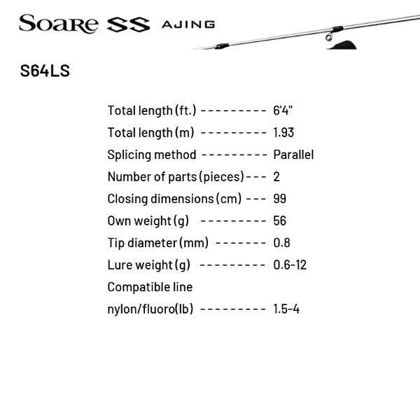 SHIMANO 22 Soare SS AJING S64LS (2 pieces, Spinning) - Britannic Trade