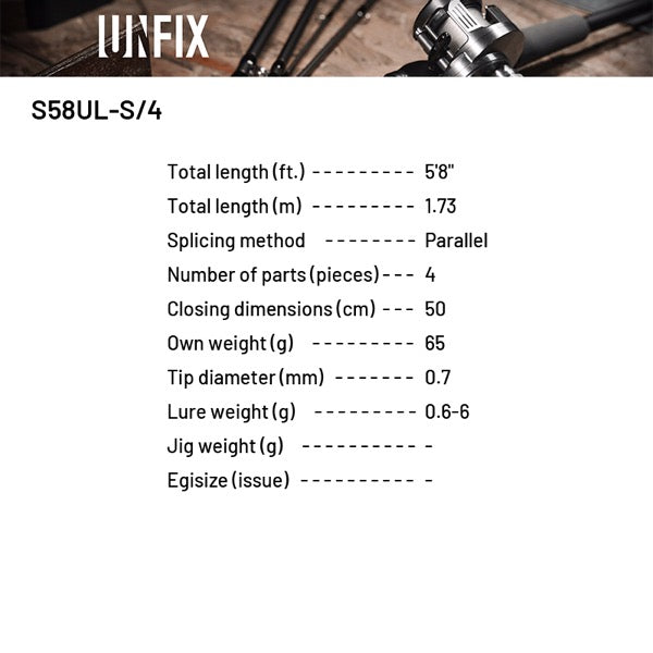 SHIMANO 24 UNFIX S58UL-S/4 (4 pieces, Spinning)