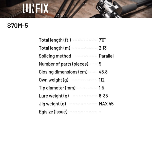 SHIMANO 24 UNFIX S70M-5 (5 pieces, Spinning)