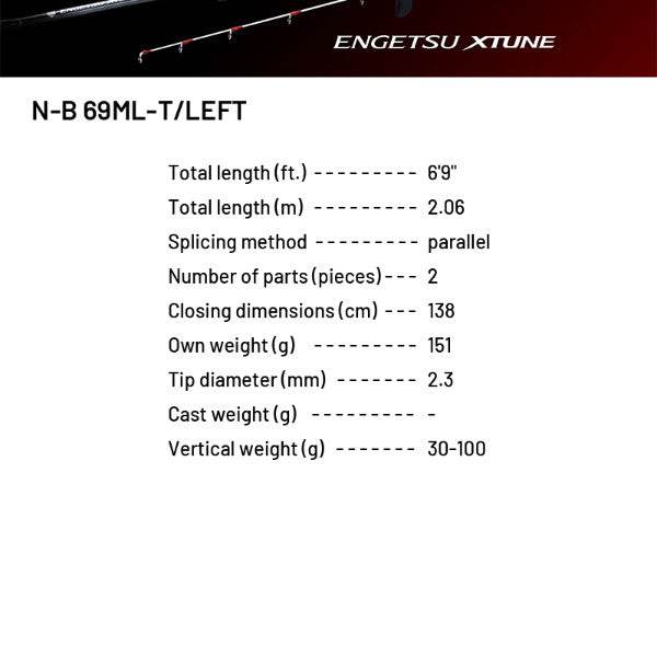 SHIMANO 24 ENGETSU XTUNE N-B 69ML-T/LEFT (2 pieces, Casting) - Britannic Trade