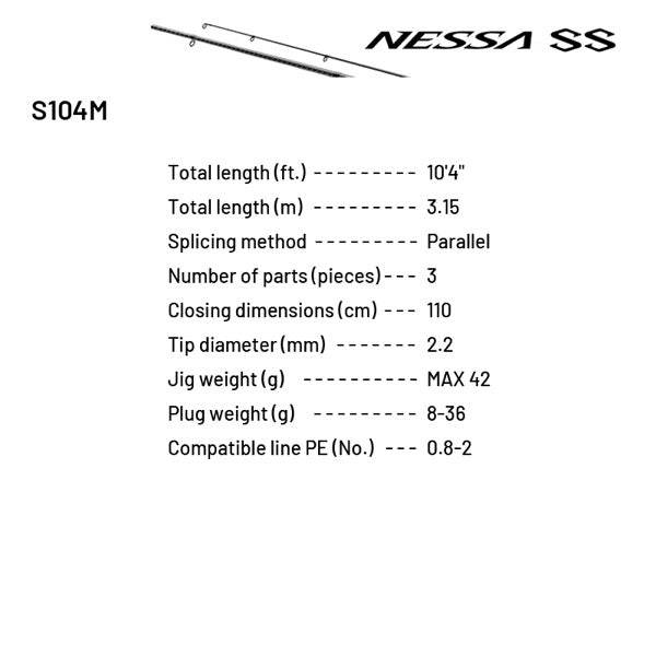 SHIMANO 24 NESSA SS S104M (3 pieces, Spinning) - Britannic Trade