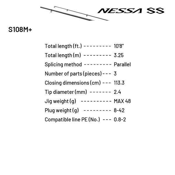 SHIMANO 24 NESSA SS S108M+ (3 pieces, Spinning) - Britannic Trade