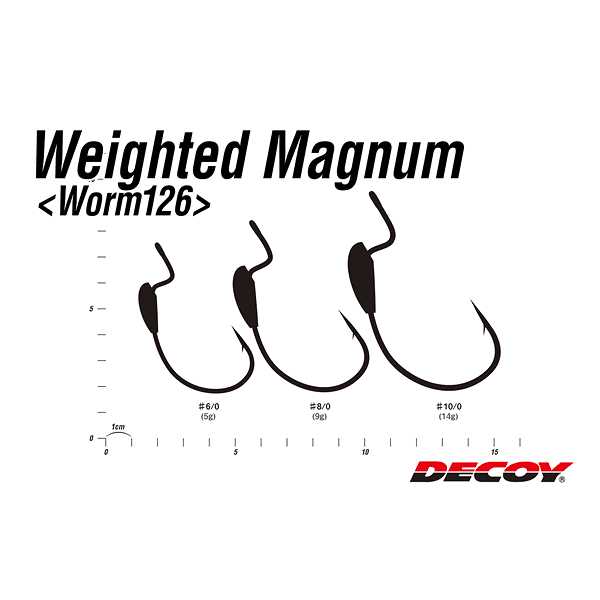 DECOY WEIGHTED MAGNUM #10/0 Worm126 (2 pcs/pack) NS BLACK - Britannic Trade