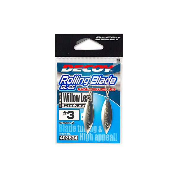 DECOY ROLLING BLADE WL #3 BL-6(2 pcs/pack) SILVER fishing terminal tackle — photo 2