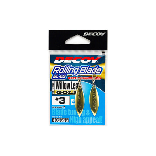 DECOY ROLLING BLADE WL #3 BL-6(2 pcs/pack) GOLD fishing terminal tackle — photo 2