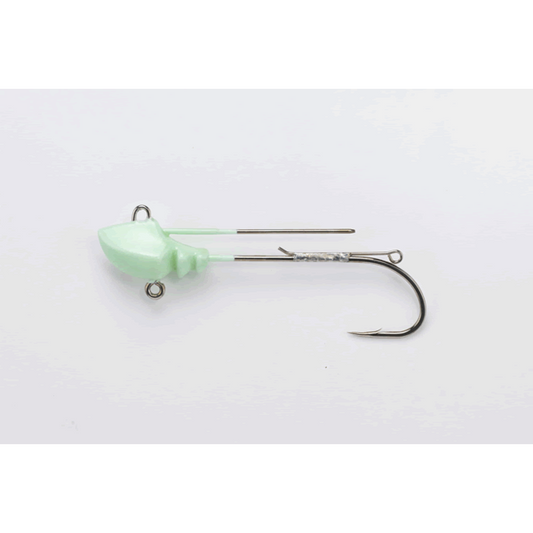 DECOY SABEL HEAD #3/0 - 7g SV-37G (2 pcs/pack) GLOW fishing terminal tackle — photo 2