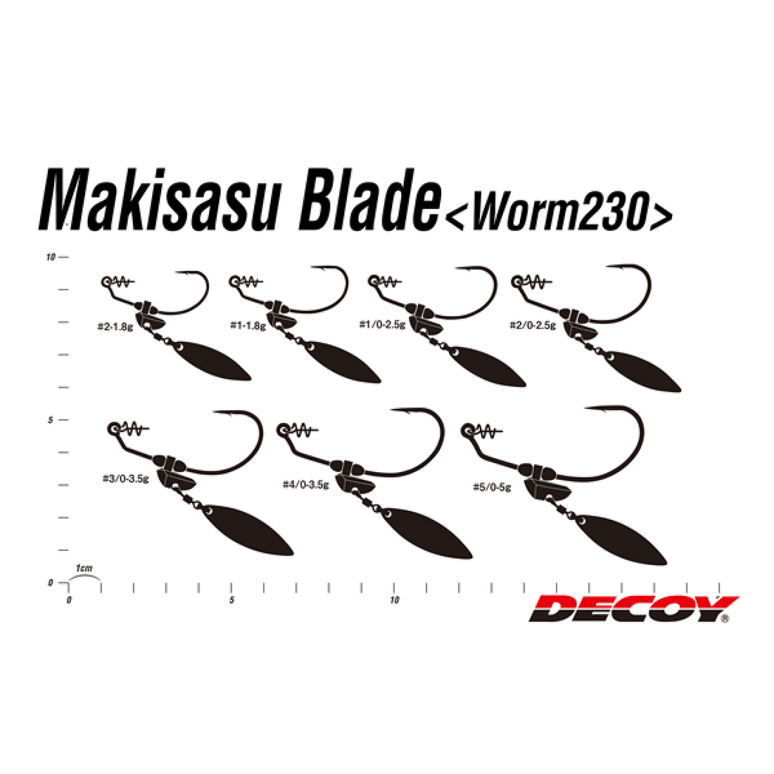DECOY MAKISASU BLADE #5/0 - 5g Worm230G (2 pcs/pack) GOLD fishing terminal tackle — photo 3