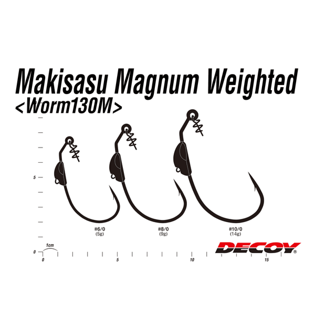 DECOY MAKISASU MAGNUM WEIGHTED #10/0 Worm130M (2 pcs/pack) NS BLACK - Britannic Trade