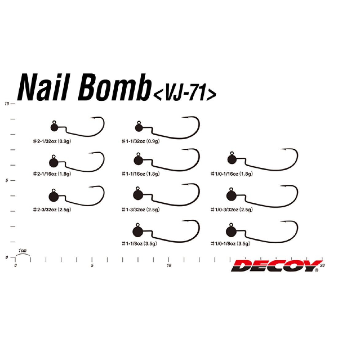 DECOY NAIL BOMB #2 - 2.5g VJ-71 (5 pcs/pack) NS BLACK fishing terminal tackle — photo 3