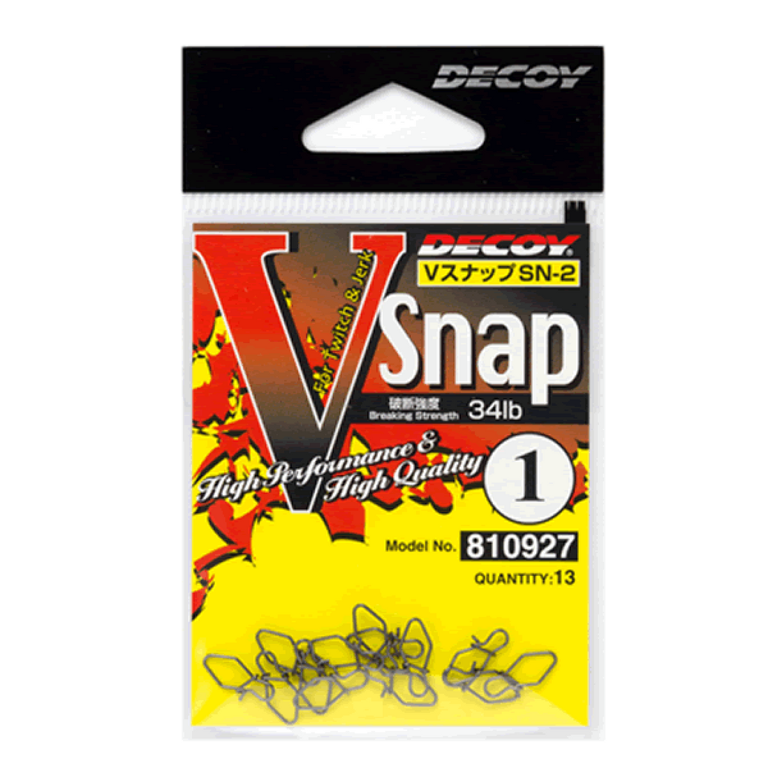 DECOY V SNAP #2 SN-2 (13 pcs/pack) NS BLACK fishing terminal tackle