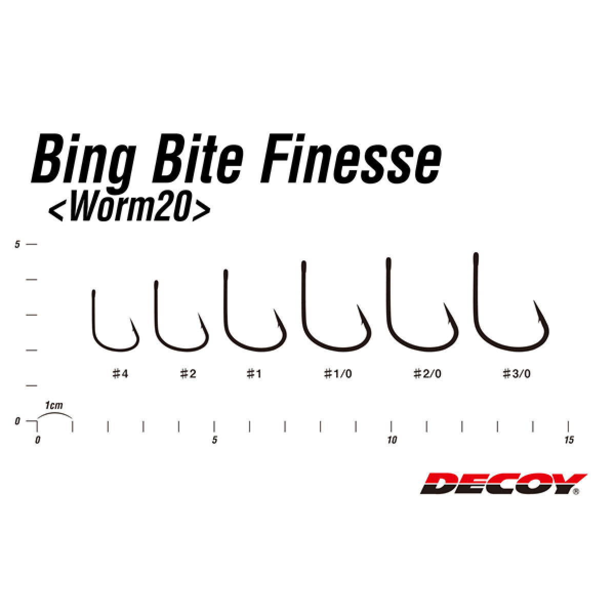 DECOY BIG BITE FINESSE #1/0 Worm20 (9 pcs/pack) NS BLACK