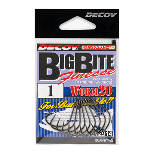 DECOY BIG BITE FINESSE #3/0 Worm20 (7 pcs/pack) NS BLACK - Britannic Trade