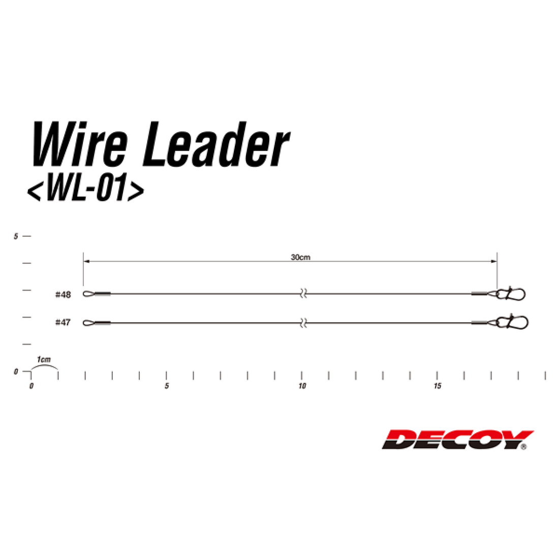 DECOY WIRE LEADER #47 WL-01 (2 pcs/pack) WIRE LEADER fishing terminal tackle — photo 3