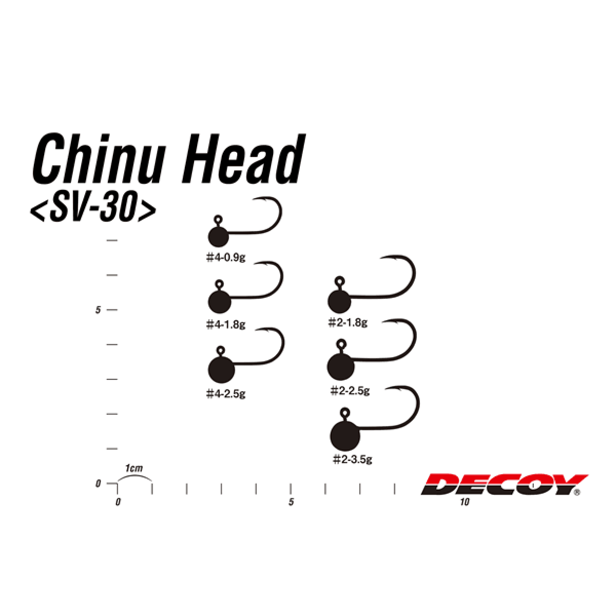 DECOY CHINU HEAD #4 - 0.9g SV-30 (5 pcs/pack) NS BLACK - Britannic Trade