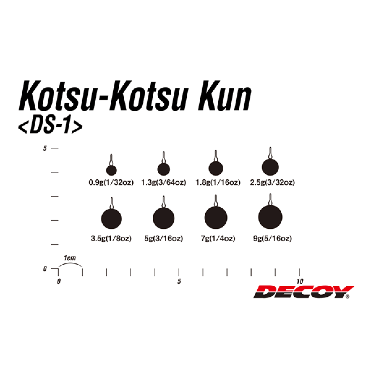 DECOY DOWN SINKER KOTSUKOTSU−KUN 1.3g DS-1 (9 pcs/pack) SILVER