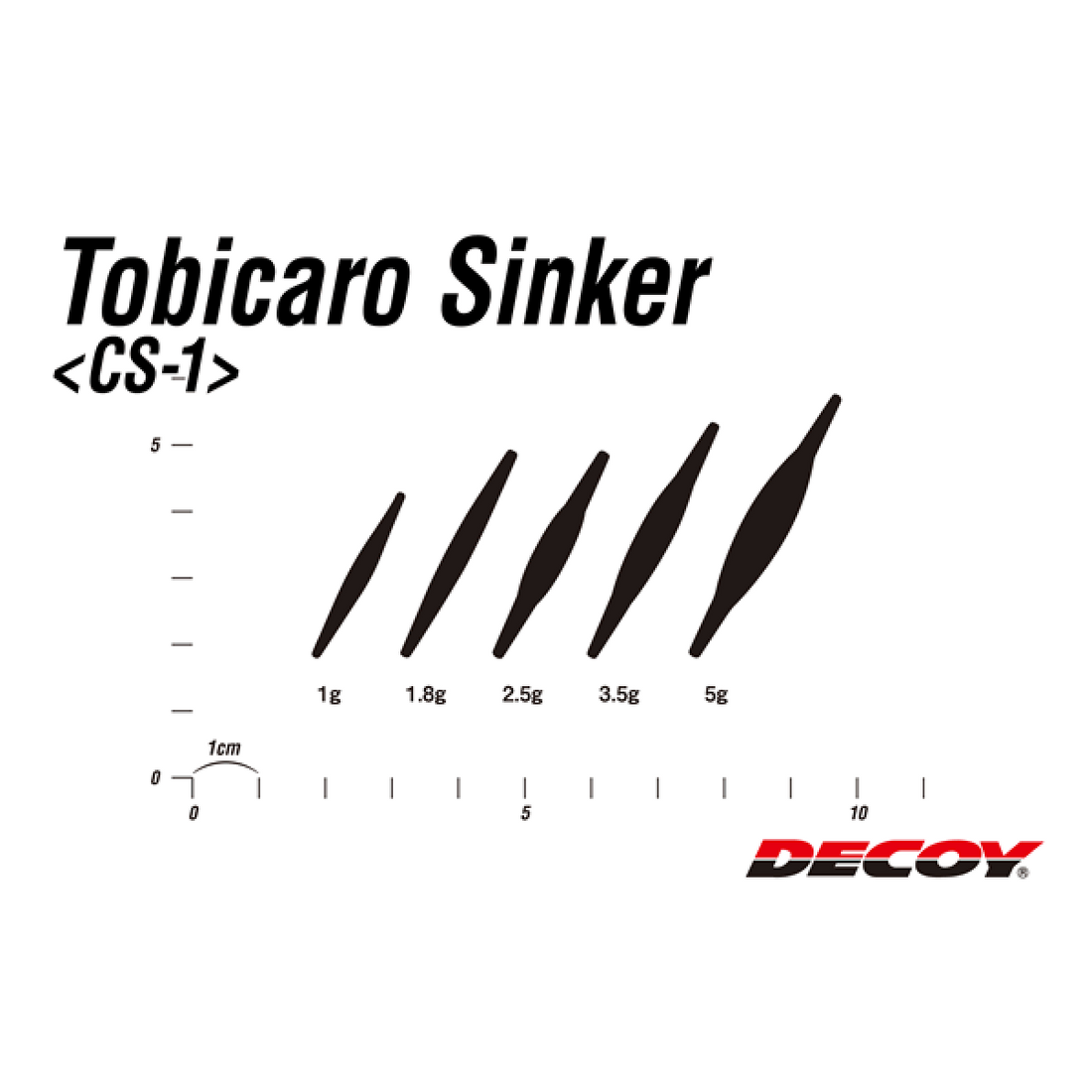 DECOY TOBICARO SINKER 1.0g CS-1 (4 pcs/pack) BLACK fishing terminal tackle — photo 3