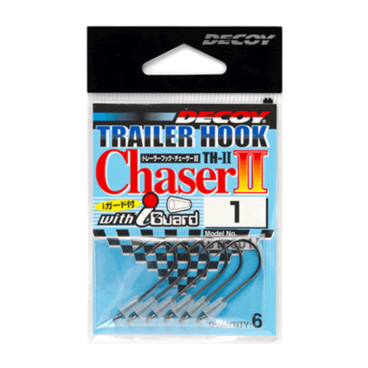 DECOY TRAILER HOOK CHASER II #2/0 TH-2 (6 pcs/pack) NS BLACK