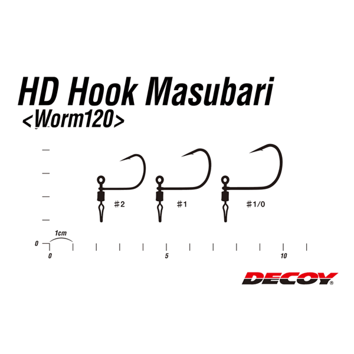 DECOY HD HOOK MASUBARI #2 Worm120 (5 pcs/pack) NS BLACK - Britannic Trade