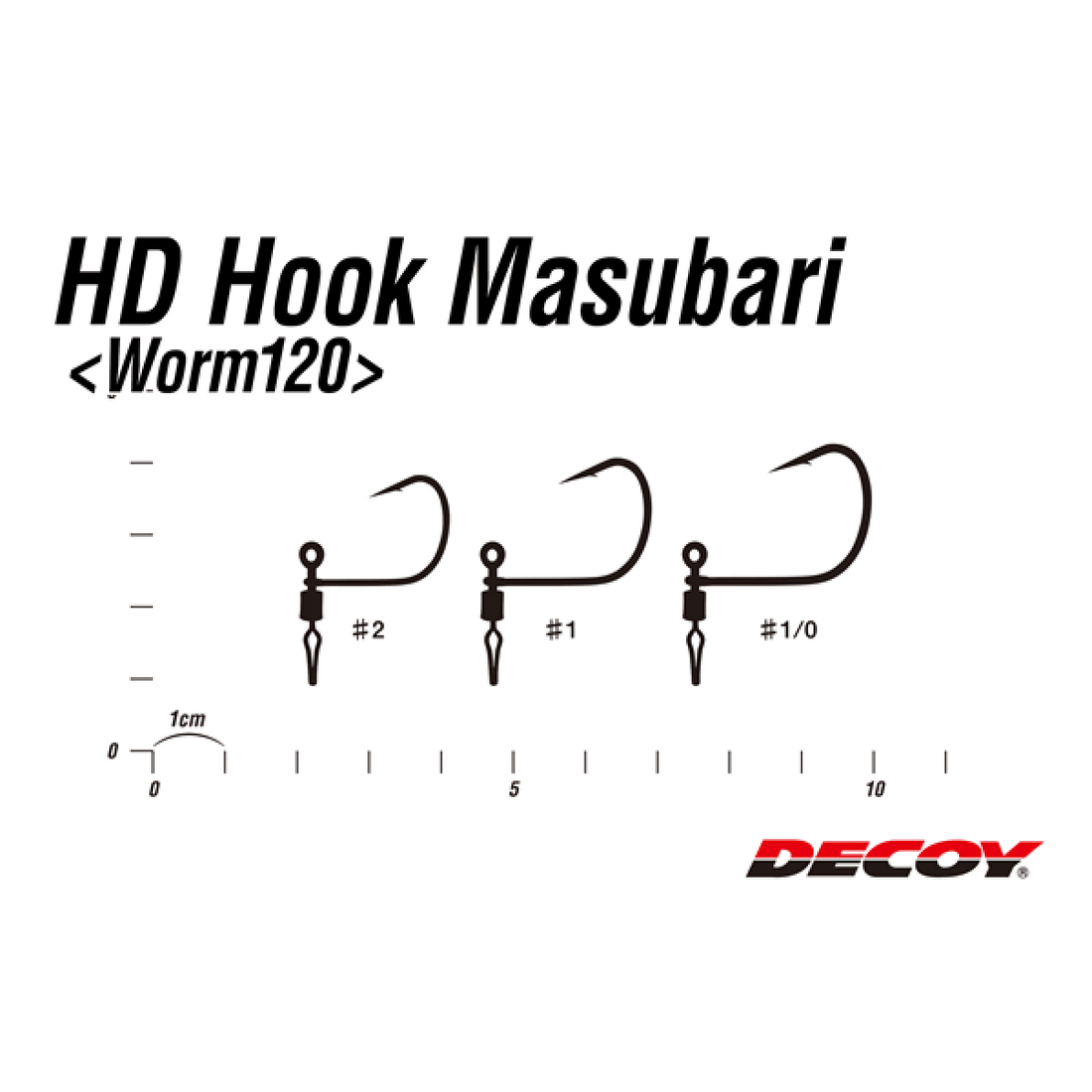 DECOY HD HOOK MASUBARI #1 Worm120 (5 pcs/pack) NS BLACK fishing terminal tackle — photo 3