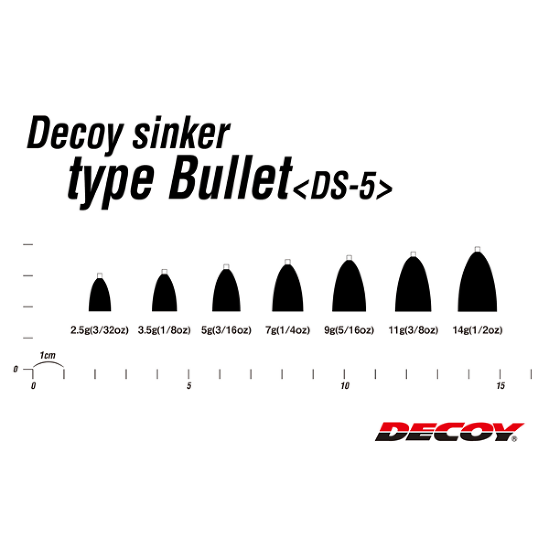DECOY DECOY SINKER TYPE BULLET 2.5g DS-5 (6 pcs/pack) GUN BLACK fishing terminal tackle — photo 3