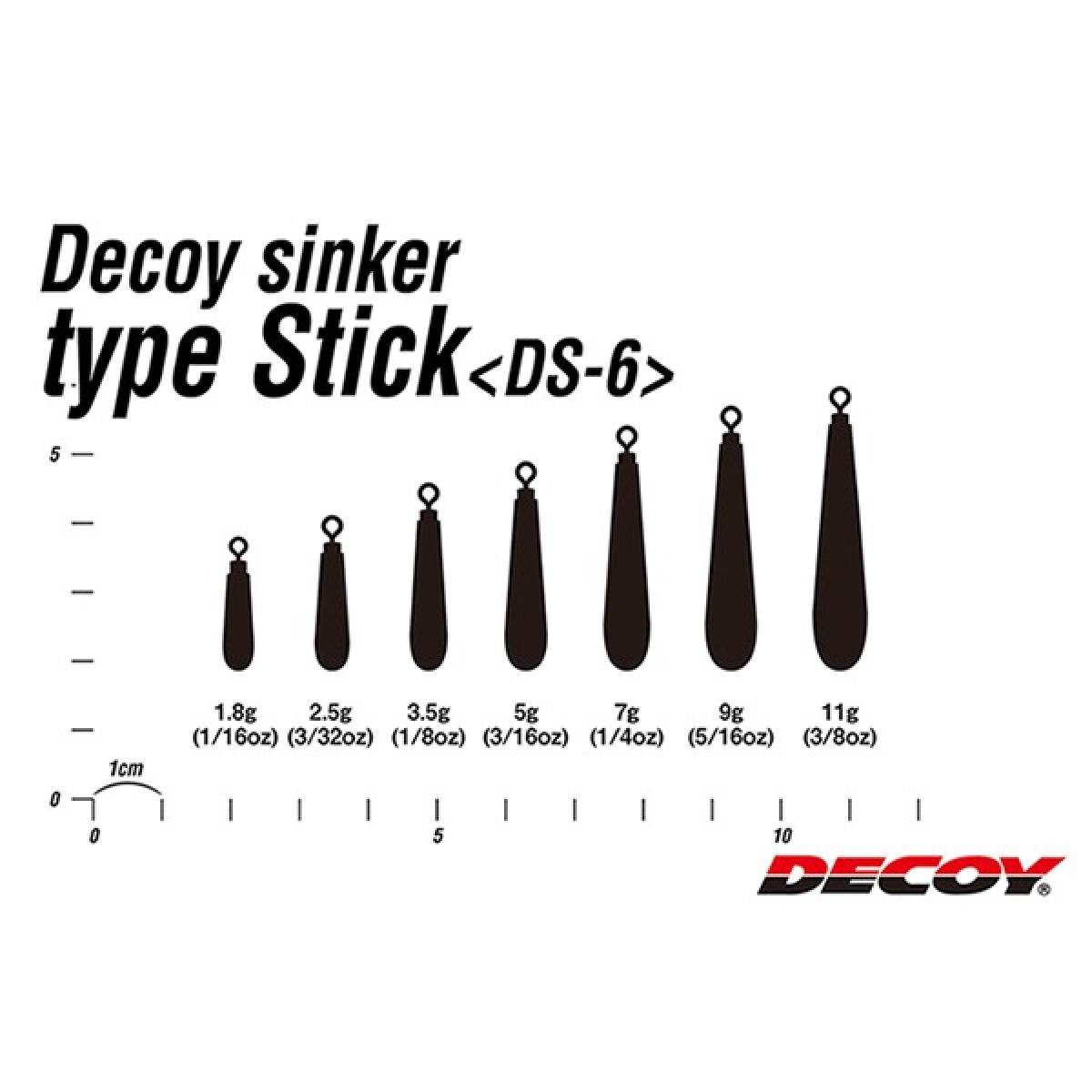 DECOY DECOY SINKER TYPE STICK 2.5g DS-6 (5 pcs/pack) GUN BLACK - Britannic Trade