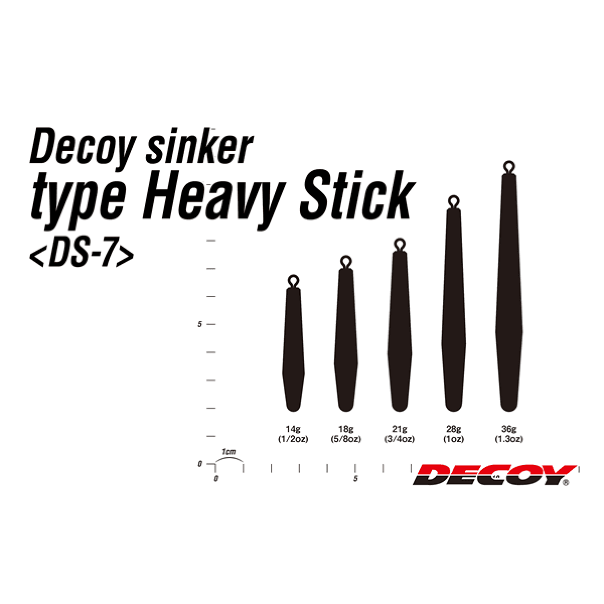 DECOY DECOY SINKER TYPE HEAVY STICK 18g DS-7 (4 pcs/pack) GUN BLACK - Britannic Trade