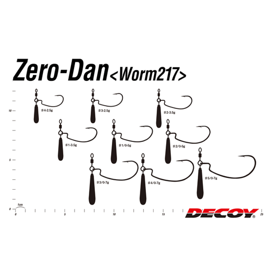 DECOY ZERO DAN #3/0 - 7g Worm217 (2 pcs/pack) NS BLACK fishing terminal tackle — photo 3