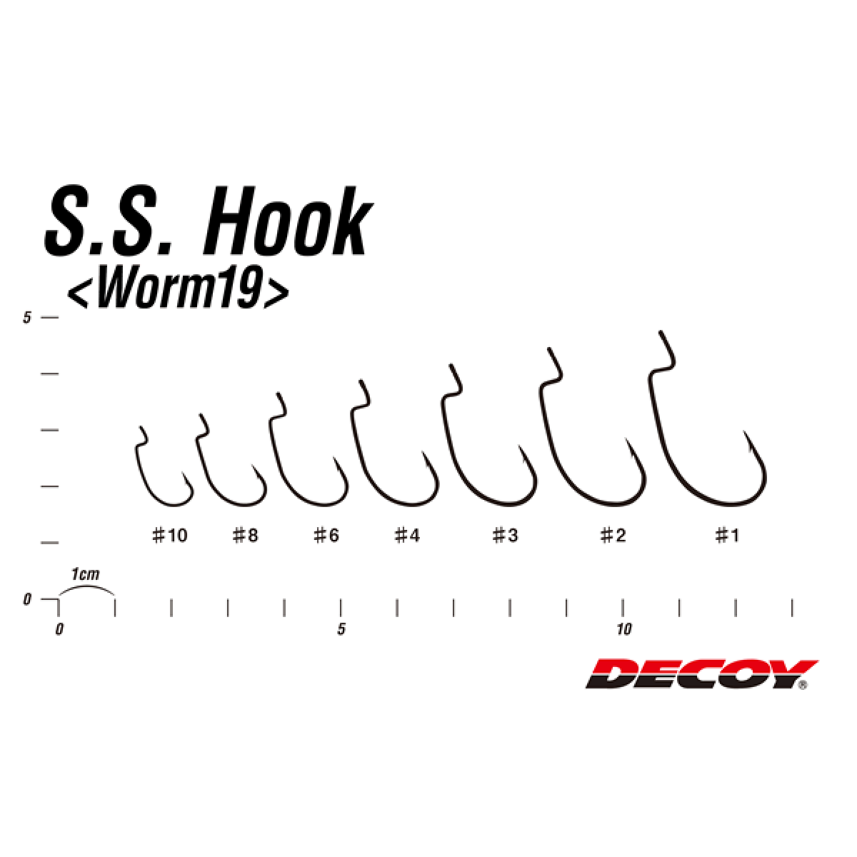 DECOY S.S.HOOK #8 Worm19 (10 pcs/pack) NS BLACK