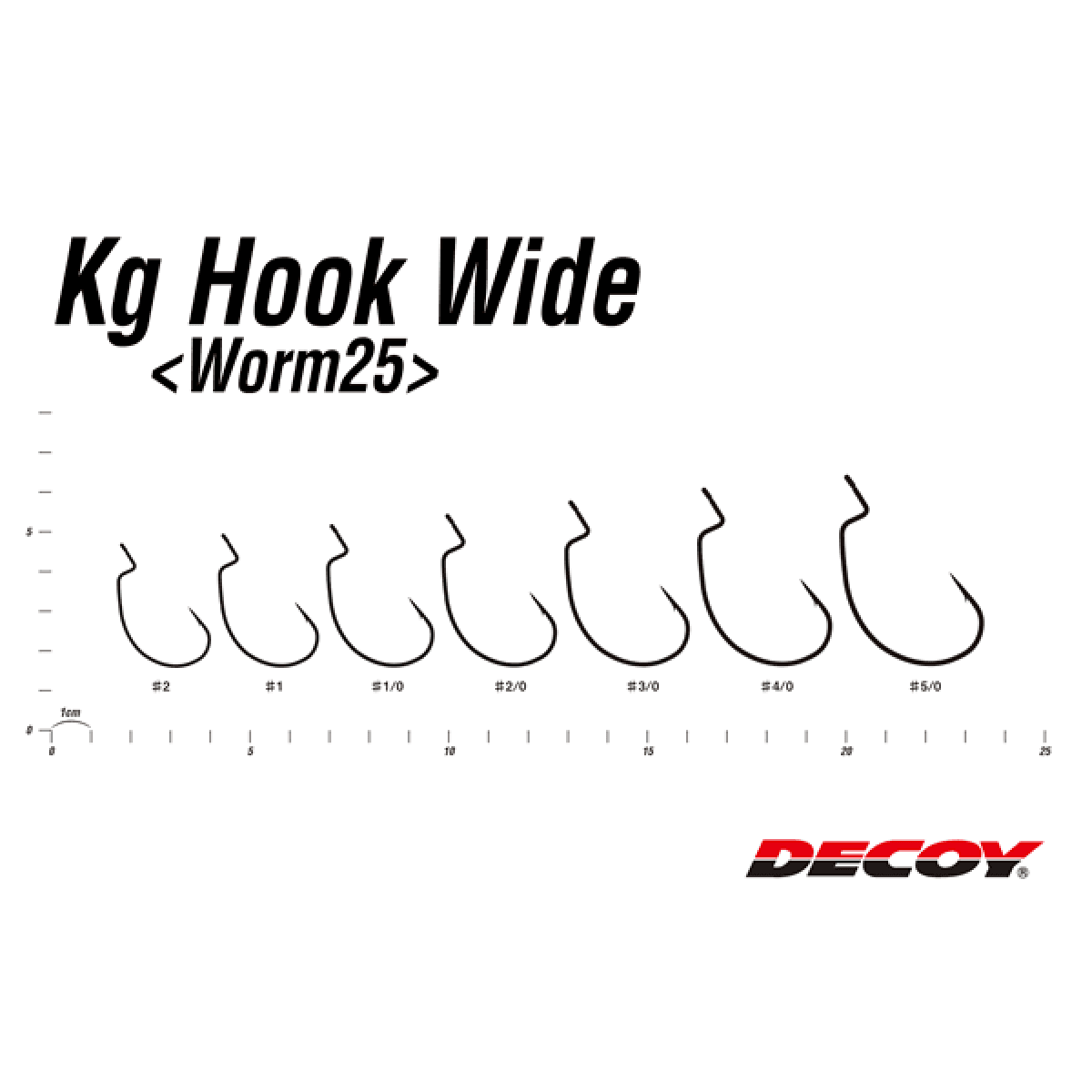 DECOY KG HOOK WIDE #2/0 Worm25 (7 pcs/pack) NS BLACK - Britannic Trade
