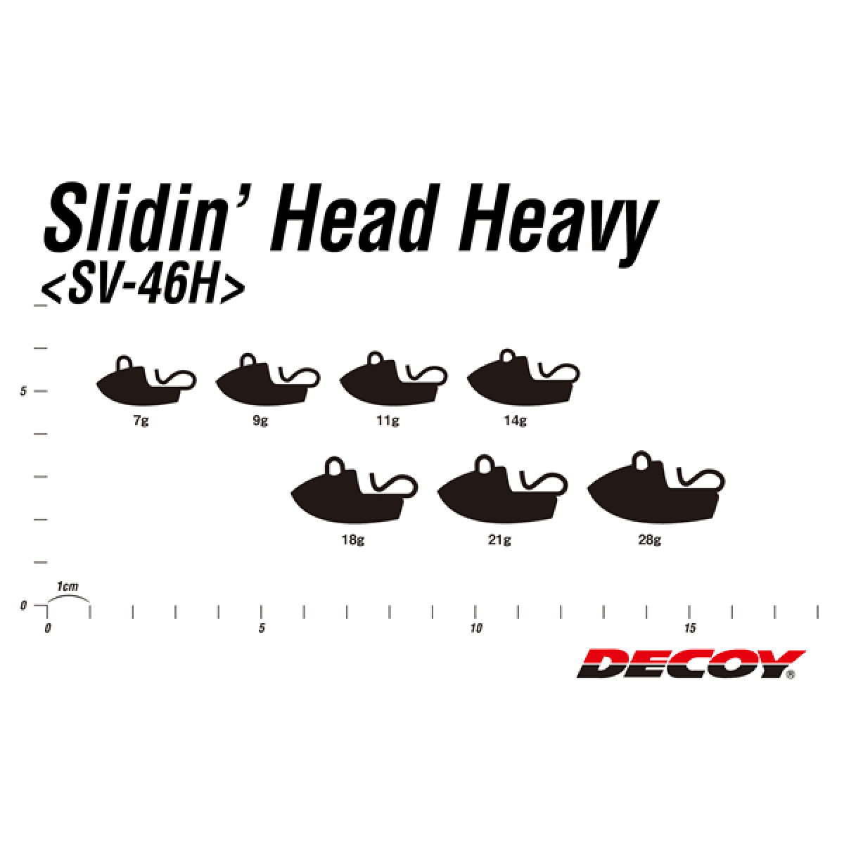 DECOY SLIDIN' HEAD HEAVY 28g SV-46H (3 pcs/pack) SILVER - Britannic Trade