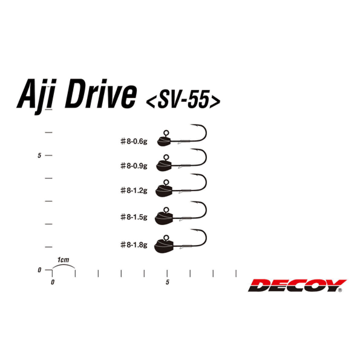 DECOY AJI DRIVE #8 - 0.9g SV-55 (5 pcs/pack) W NICKEL - Britannic Trade