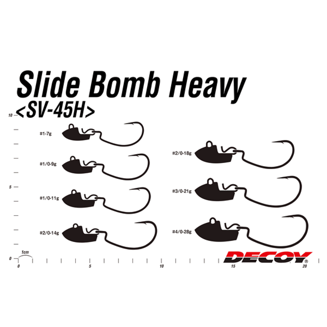 DECOY SLIDE BOMB HEAVY #1/0 - 9g SV-45H (3 pcs/pack) TIN fishing terminal tackle — photo 3